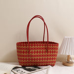 Load image into Gallery viewer, Oversized Striped PP Woven Tote Bag N6E056