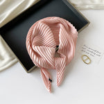 Load image into Gallery viewer, Pleated Satin Scarf Solid Square Lightweight Women N6G217