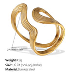 Load image into Gallery viewer, Minimalist Ring Steel 18K Gold Irregular S5P015