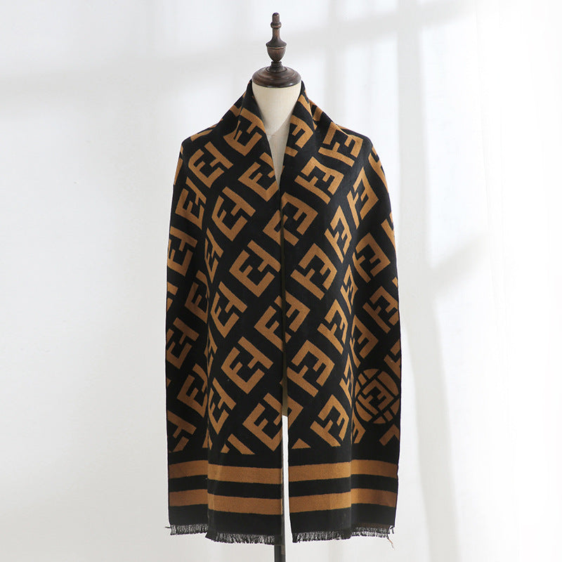 Double Sided Printed Faux Cashmere Wrap  M5A227