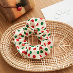 Load image into Gallery viewer, Christmas Polka Dot Plaid Bunny Ear Scrunchie N6K005