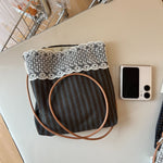 Load image into Gallery viewer, Vintage Plaid Crossbody Phone Bag with Lace Trim N6E038