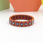 Load image into Gallery viewer, Evil Eye Rhombus Cuff Steel Stove-Enameled Elastic S5P152