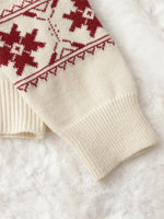 Load image into Gallery viewer, Christmas Snowflake Jacquard Round Neck Sweater N6H280