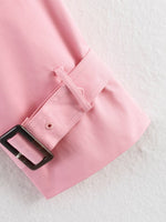 Load image into Gallery viewer, Loose Belted Double-Breasted Stand Collar Coat Women N6H125