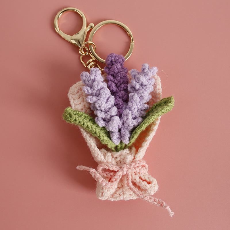 Intricate Crochet Bouquet Bag Charm Handmade N6G035