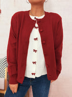 Load image into Gallery viewer, Bow Button Cardi Mid Weight Options N5Z899
