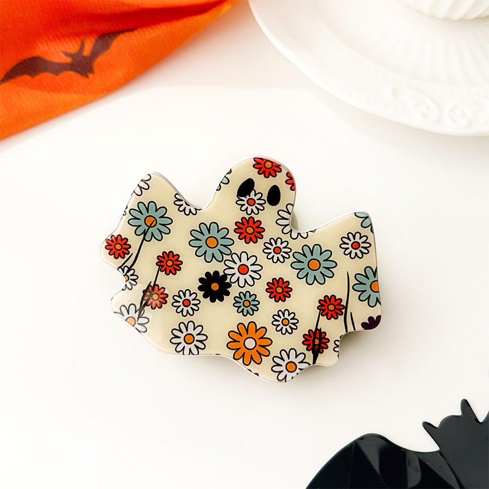 Halloween Ghost Pumpkin Acrylic Claw Clip S5P539