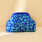 Load image into Gallery viewer, Women's Leopard Print Knit Clip Clutch Bag N6J141