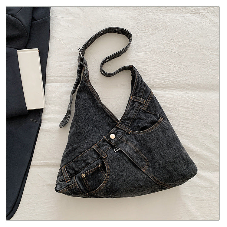 Women's Large Denim Tote Shoulder Handbag N6J201