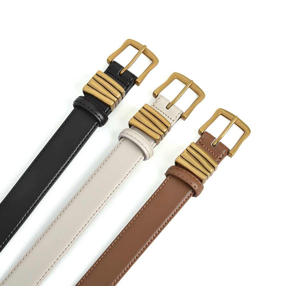 Simple Genuine Leather Belt Women Classic Decorative N6H327