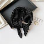 Load image into Gallery viewer, Pleated Satin Scarf Solid Square Lightweight Women N6G217