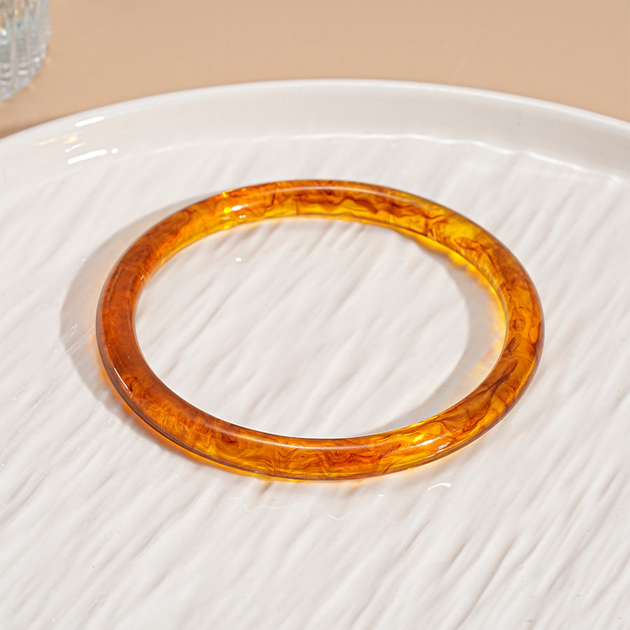 Iridescent Resin Geometric Open Cuff Bangle N6F283