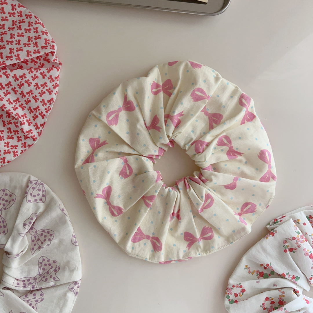 Printed Cotton Hair Tie Elastic Ponytail Holder S5P338