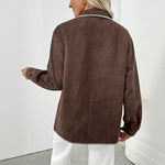 Load image into Gallery viewer, Contrast Notch Shirt Relaxed Mid Weight Brown N5Z472
