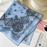 Load image into Gallery viewer, Cotton Paisley Print Small Square Scarf Neck Wrap N6H114