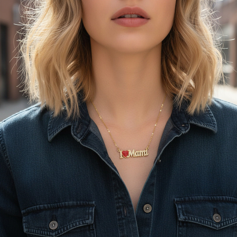MaMa Layered Gold Plated Pendant Necklace Women N6D501
