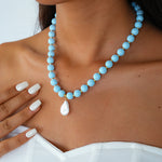 Load image into Gallery viewer, Dopamine Pearl Acrylic Geometric Beaded Necklace N6H059