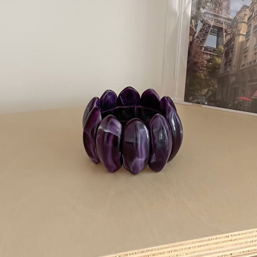 Elastic Resin Cuff Oval Acrylic Polymer Adjustable S5P069