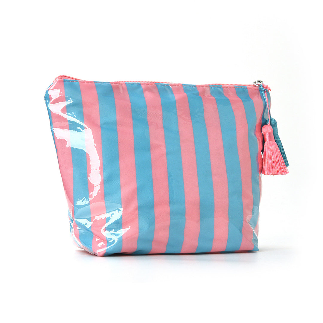 Unisex Waterproof Striped PVC Cosmetic Bag N6J239