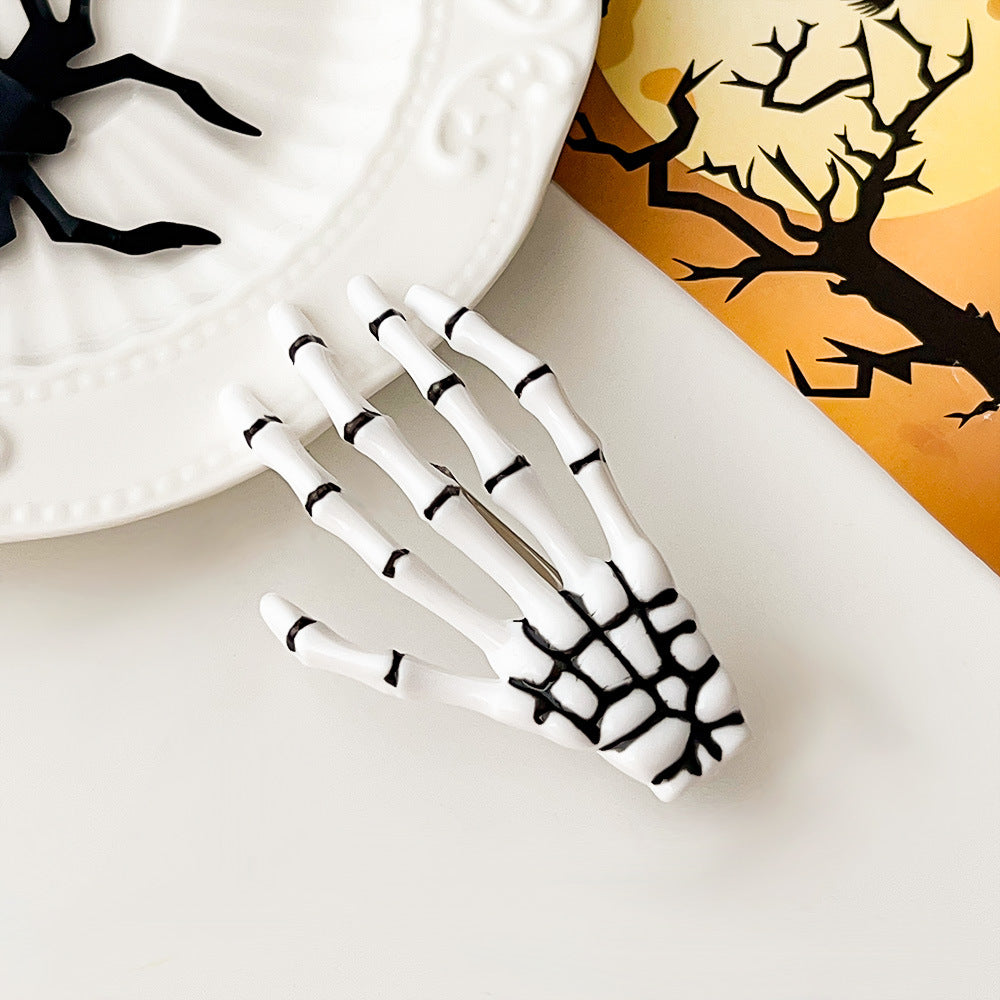 Skull Hand Bone Hair Clip Harajuku Punk Side Clip N6H198
