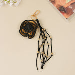 Load image into Gallery viewer, Raffia 3D Flower Tassel Bag Charm Handwoven Keychain N6G065