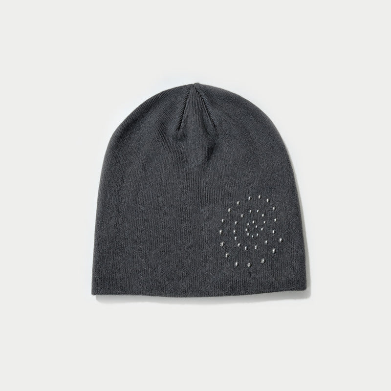 Women's Acrylic Blend Rhinestone Knit Beanie N6J126