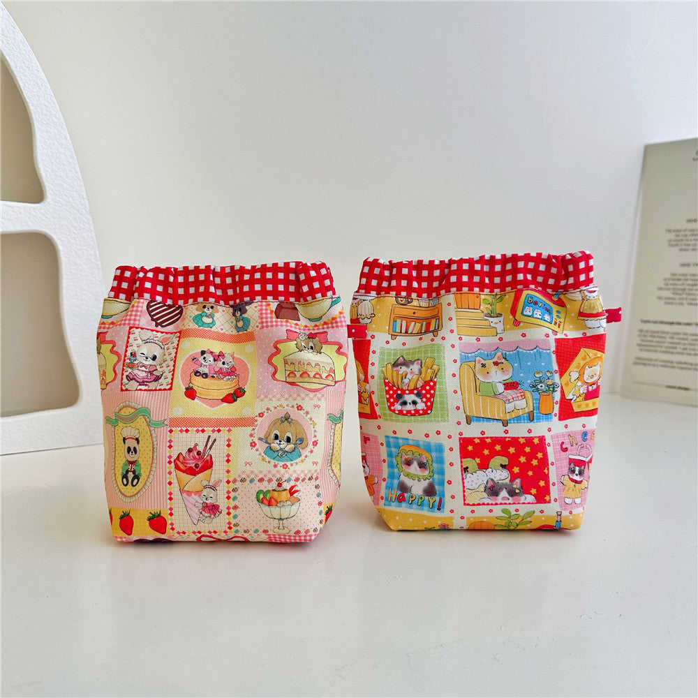 Printed Canvas Makeup Bag Travel Organizer Pouch N6F118
