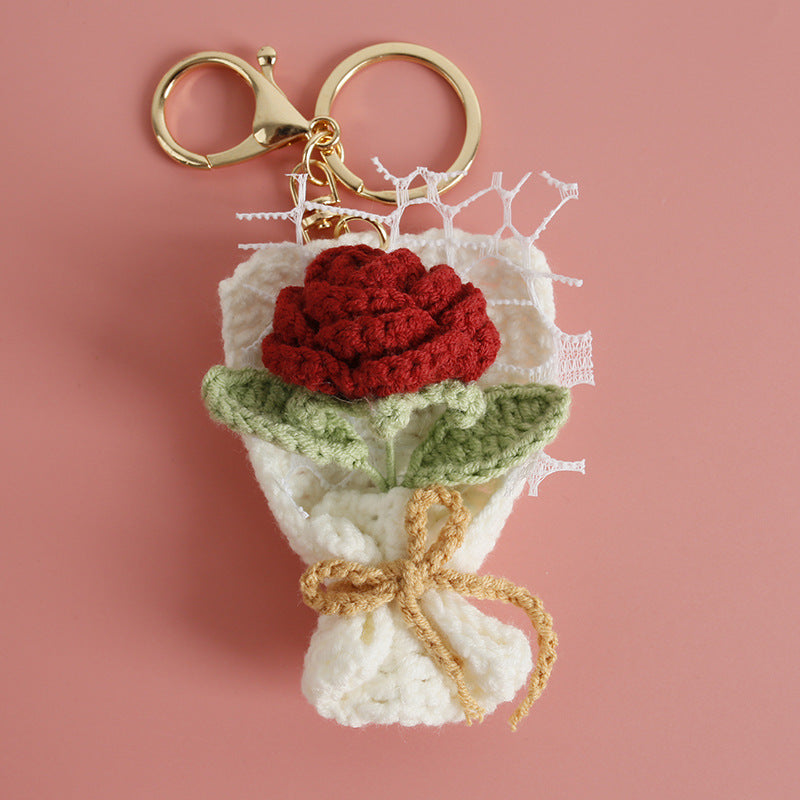 Intricate Crochet Bouquet Bag Charm Handmade N6G035