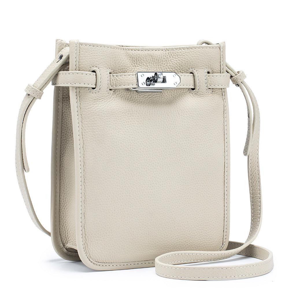 Genuine Leather Crossbody Bag Bucket Shoulder Purse N6F112