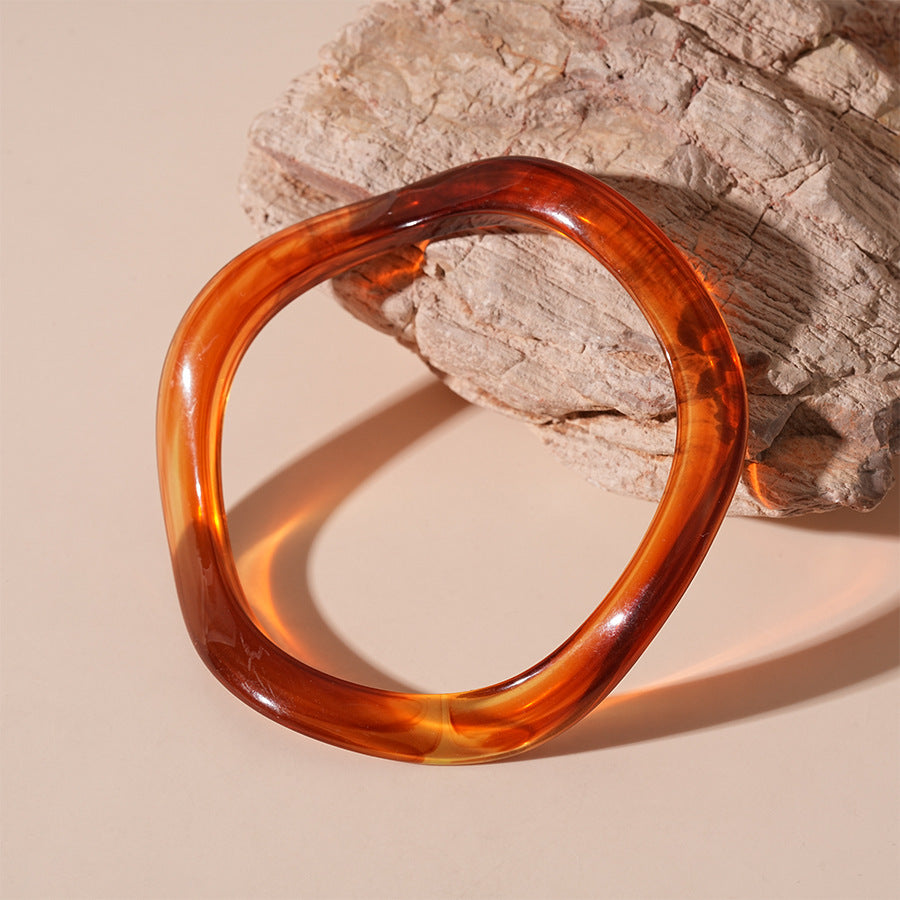 Acrylic Bangle Multi Plated Vintage Minimalist S5P068