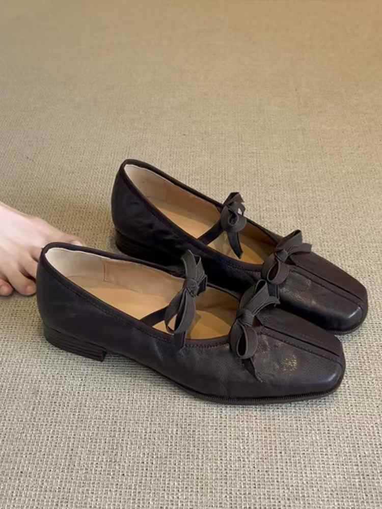 Ballet Mary Jane Flat Shoes Square Toe Women N6C146