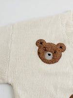 Load image into Gallery viewer, Cute Bear Print Short Cardigan Women V-Neck Knit N6H276