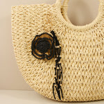 Load image into Gallery viewer, Raffia 3D Flower Tassel Bag Charm Handwoven Keychain N6G065