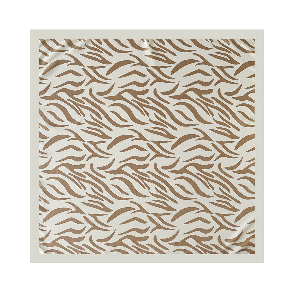 Animal Print Silk Scarf 90cm Square Lightweight Shawl N6G219