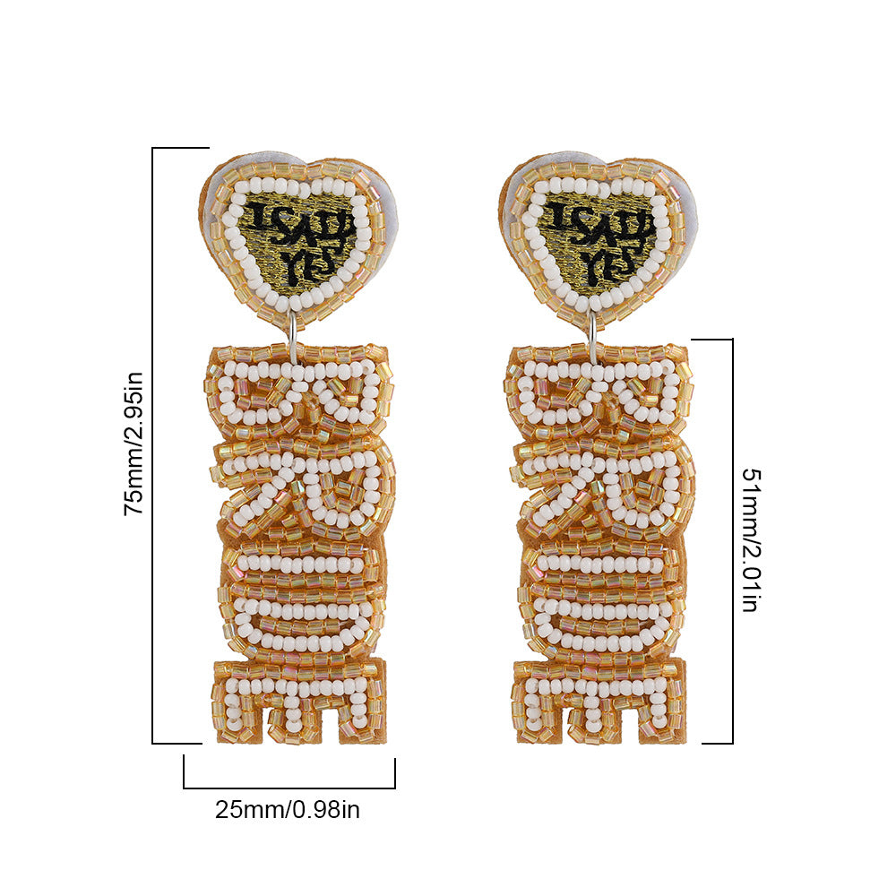 Hand Woven Glass Seed Bead Dangle Earrings S5P217
