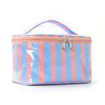 Load image into Gallery viewer, Women's Waterproof Color Block Striped PVC Cosmetic Bag N6J242