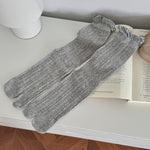 Load image into Gallery viewer, Lace Trim Hollow Mesh Mid-Calf Split Toe Stack Socks N6H025