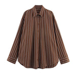 Load image into Gallery viewer, Striped Loose Collared Shirt Women N6C101