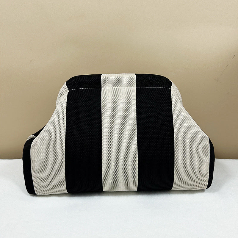 Women's Striped Knit Pillow Shoulder Bag N6J154