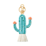 Load image into Gallery viewer, Cactus Charm Handmade Natural Stone Alloy Keychain N6G039