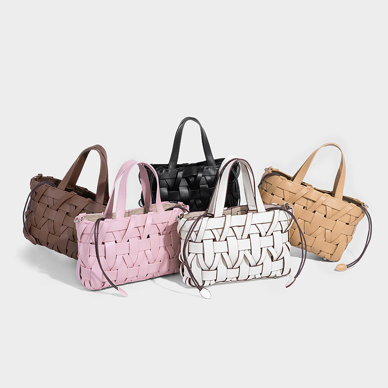 Woven PU Bucket Bag Fashion Shoulder Crossbody N6F144