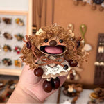 Load image into Gallery viewer, Cute Bean Pod Doll Bag Charm Keychain Handmade Wood N6F290