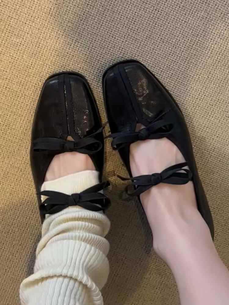 Ballet Mary Jane Flat Shoes Square Toe Women N6C146