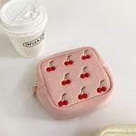 Load image into Gallery viewer, Cherry Embroidered Polyester Jewelry Pouch N6J276
