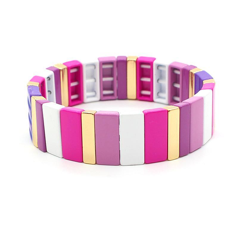 Rainbow Enamel Bangle Alloy Coastal Symbolic S5P153