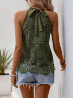 Load image into Gallery viewer, Elegant Lace Halter Top Sleeveless Vacation N6F220