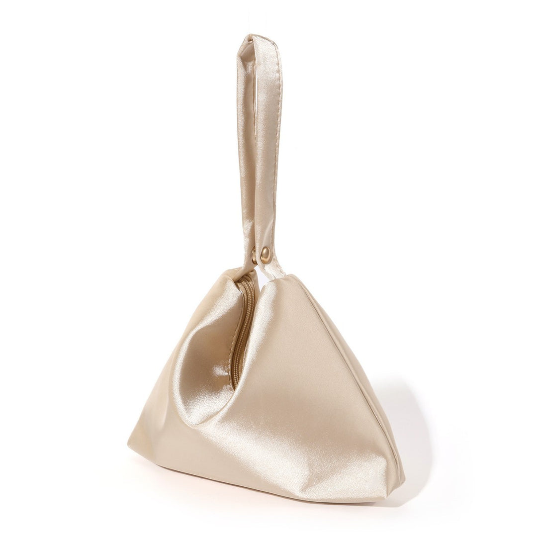 Satin Triangle Evening Clutch Magnetic Closure N6F100