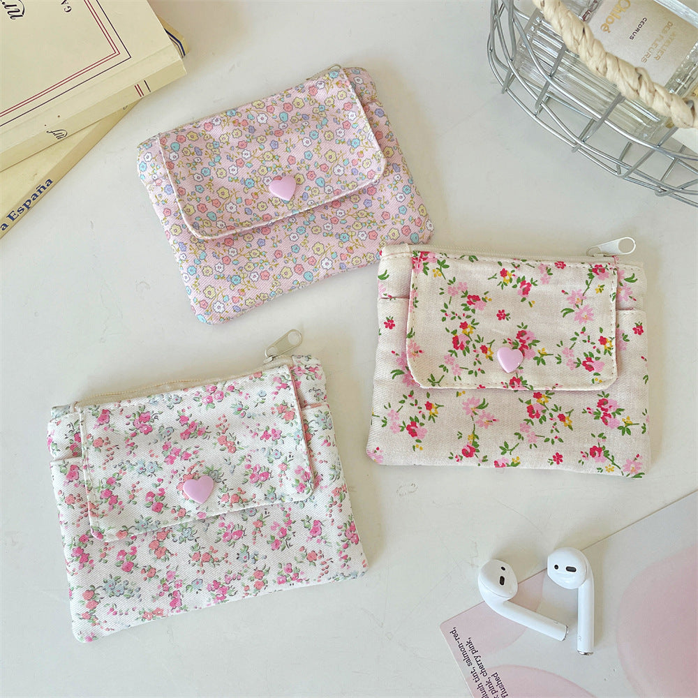 Floral Double Layer Coin Wallet Women Large Capacity S5P872