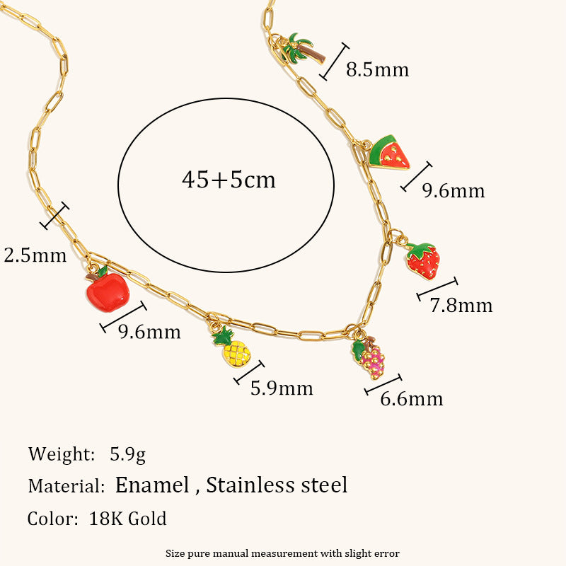 Paperclip Fruit Links Chain Steel Plated Hand Drip S5P113